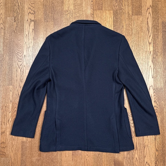 Hugo Boss Nold Thick Knit Wool Blend Unstructured Blazer Navy Blue Mens US 44 R - Picture 2 of 15